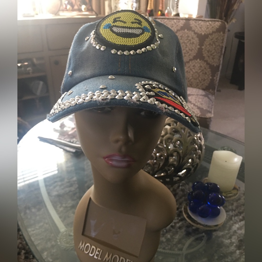 Jean smilie Rhinestone Baseball Cap NWOT!!